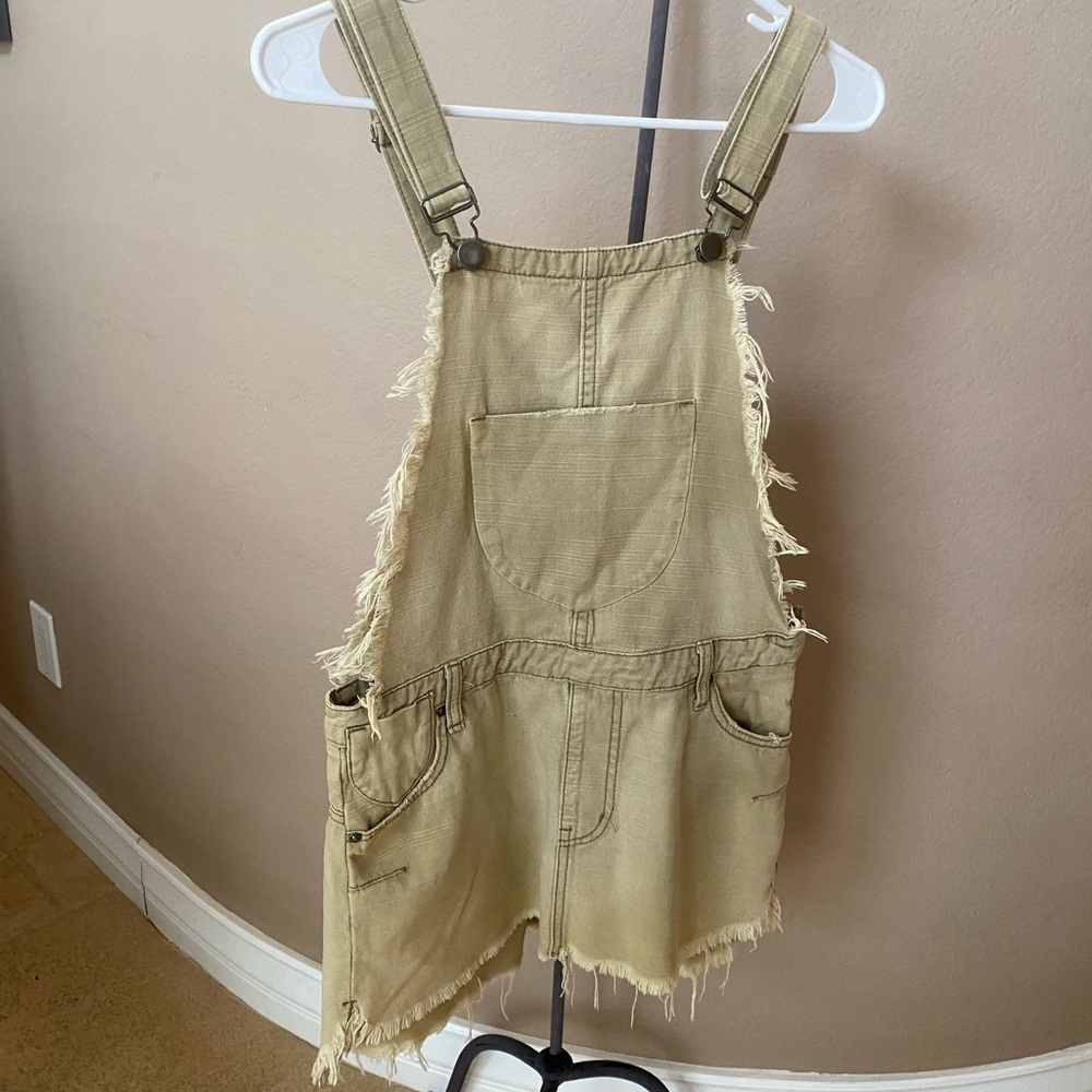 One Teaspoon Khaki Frayed Mini Dress